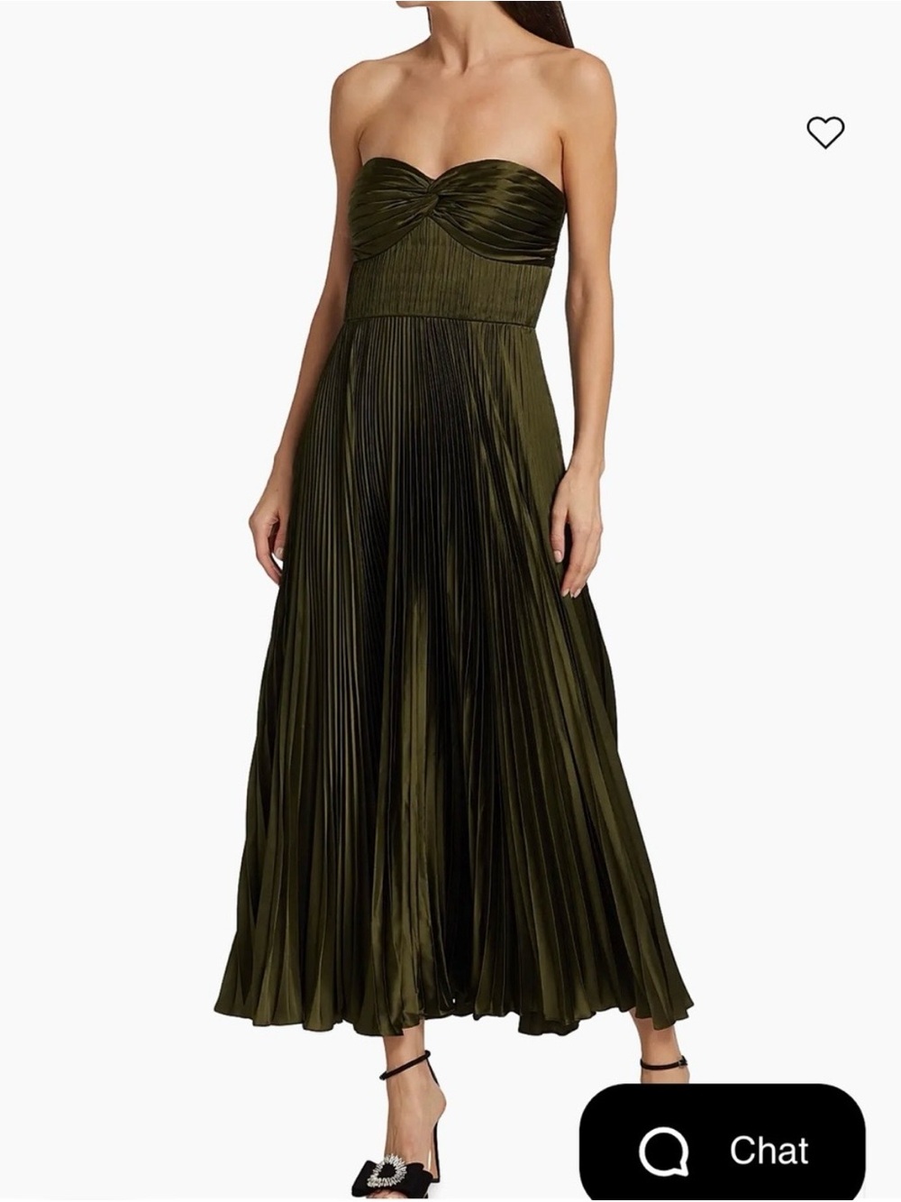 AMUR Belle Strapless Pleated Maxi Dress